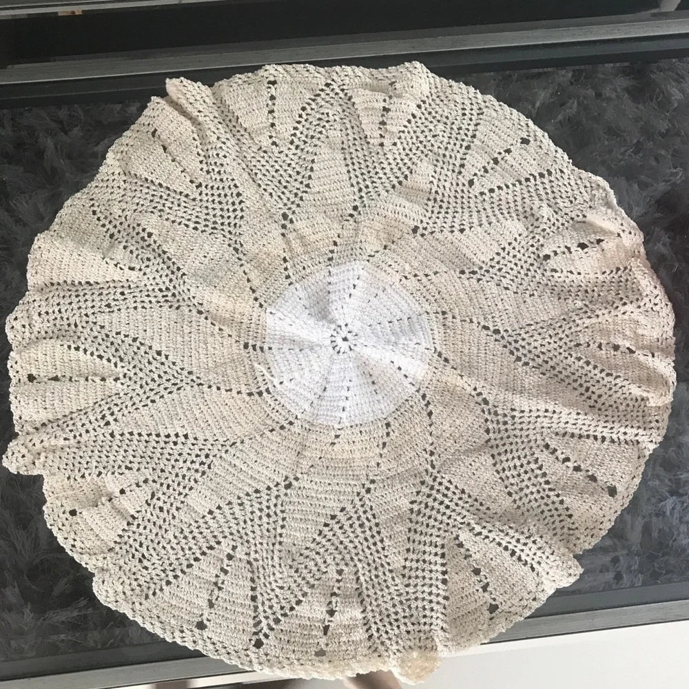 Handcrafted Beige Crochet Doily